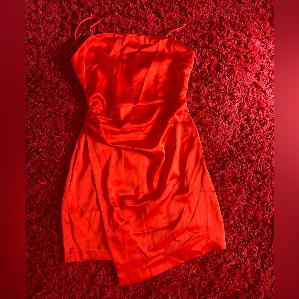 Zara Red Spaghetti Strap Dress